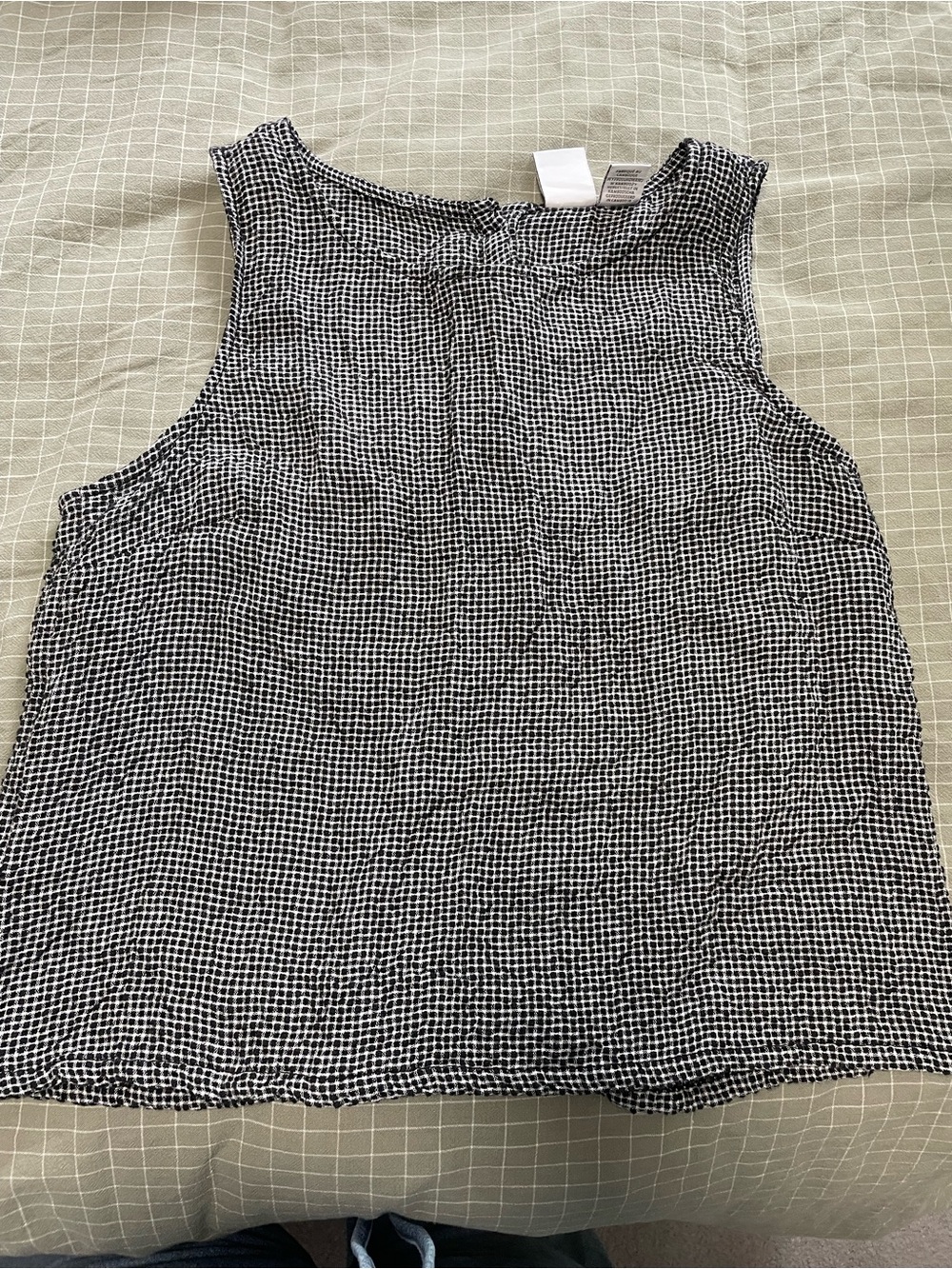 C&C California Sleeveless Black & White Gingham Tank Top